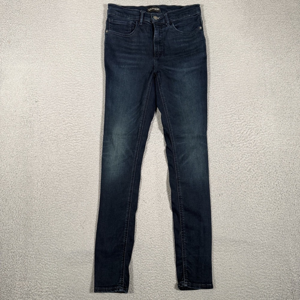 Express Jeans Womens 4 26x29 Blue High Rise Skinny Leggings Denim Casual Preppy